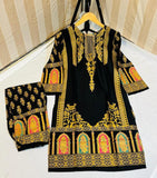 2 pcs Women’s Stitched Linen Block  Printed Suite