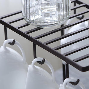 Stylish Black Stainless Steel Mug Stand 1 pc