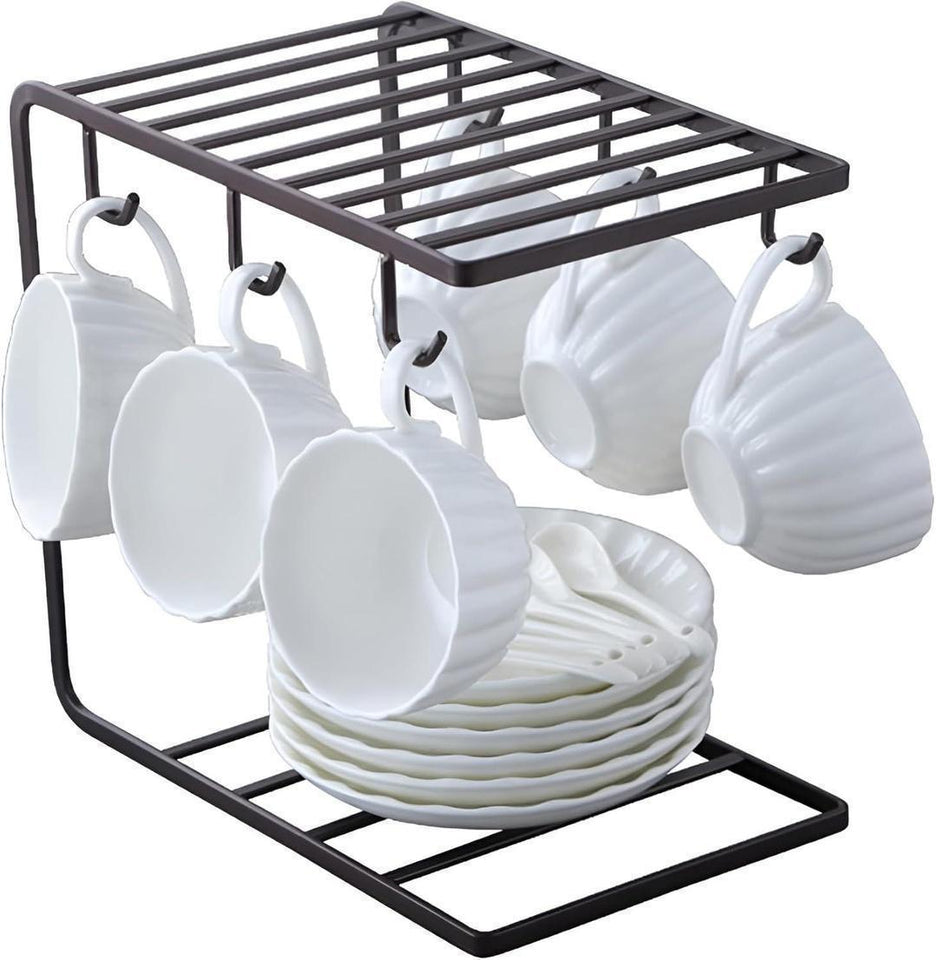 Stylish Black Stainless Steel Mug Stand 1 pc