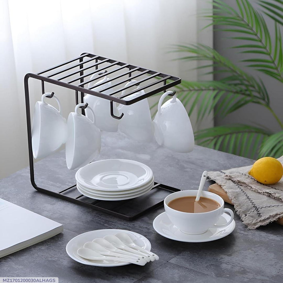 Stylish Black Stainless Steel Mug Stand 1 pc