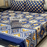 3 Pcs Cotton Salonica Printed Double Bedsheeet