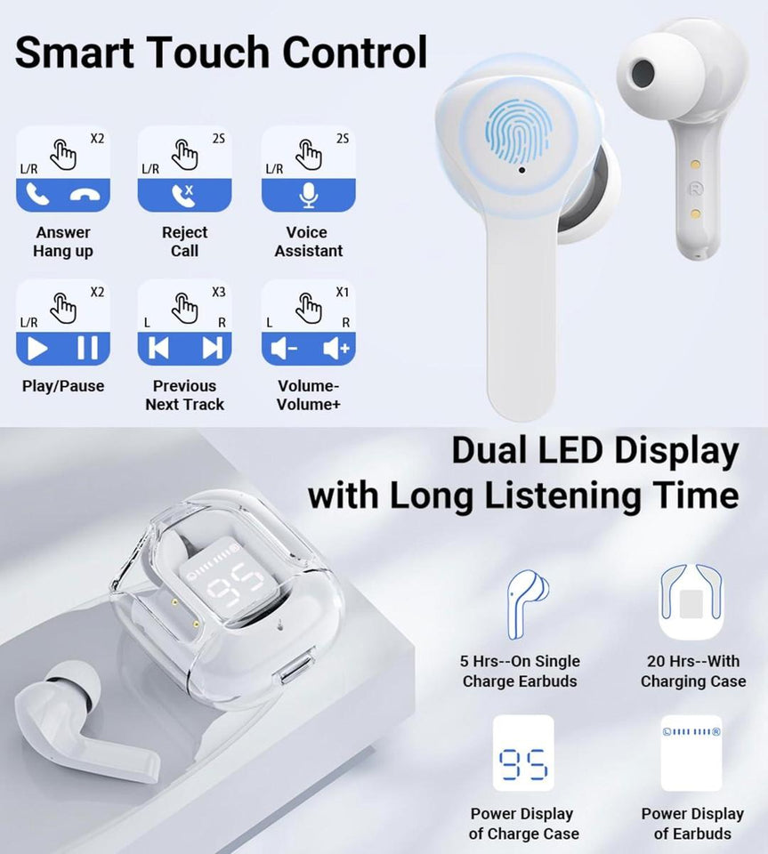 Stylish Clear Case Earbuds